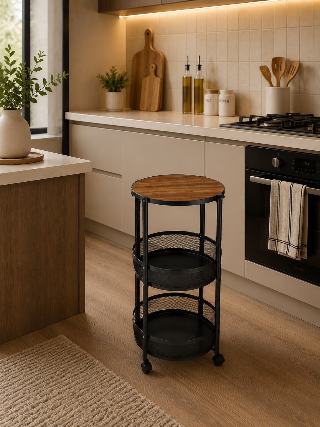 3-Tier Rolling Storage Trolley