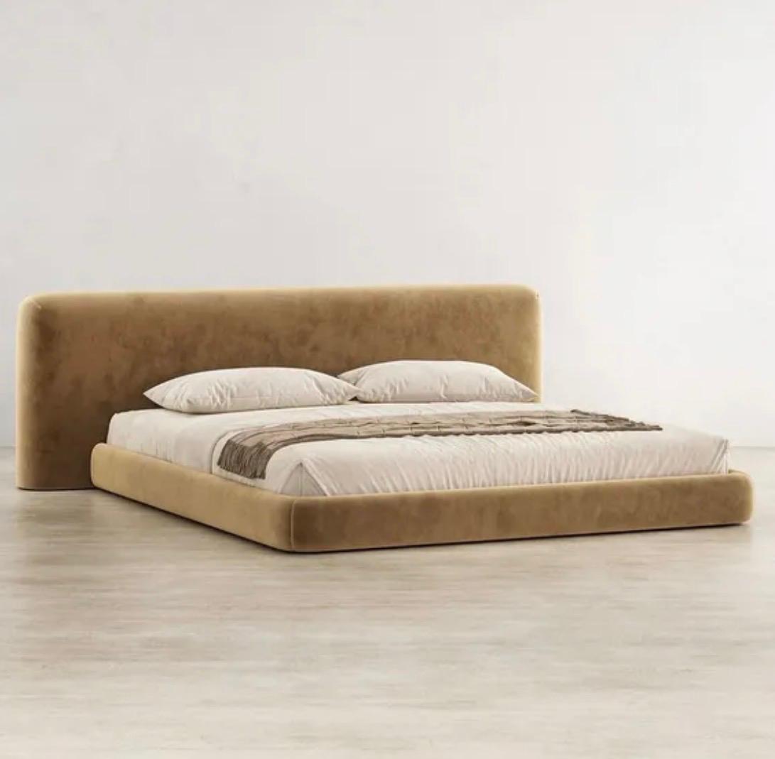 Floating Low Platform Bed — Mocha