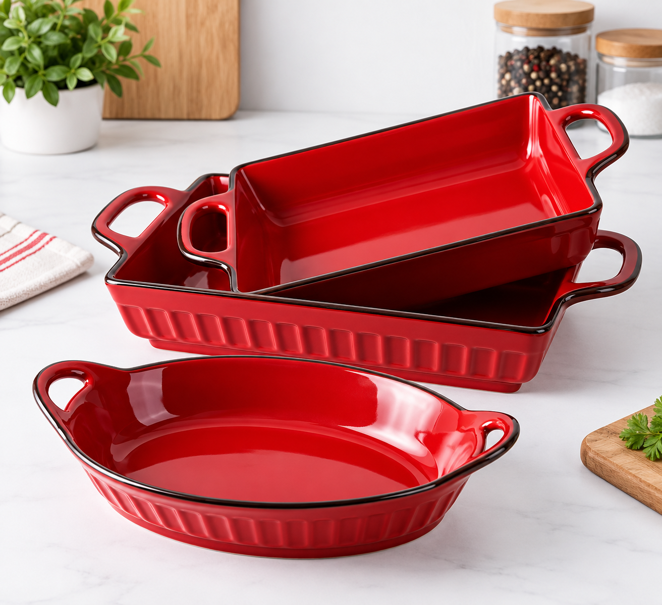 Enameled Ceramic Bakeware Set