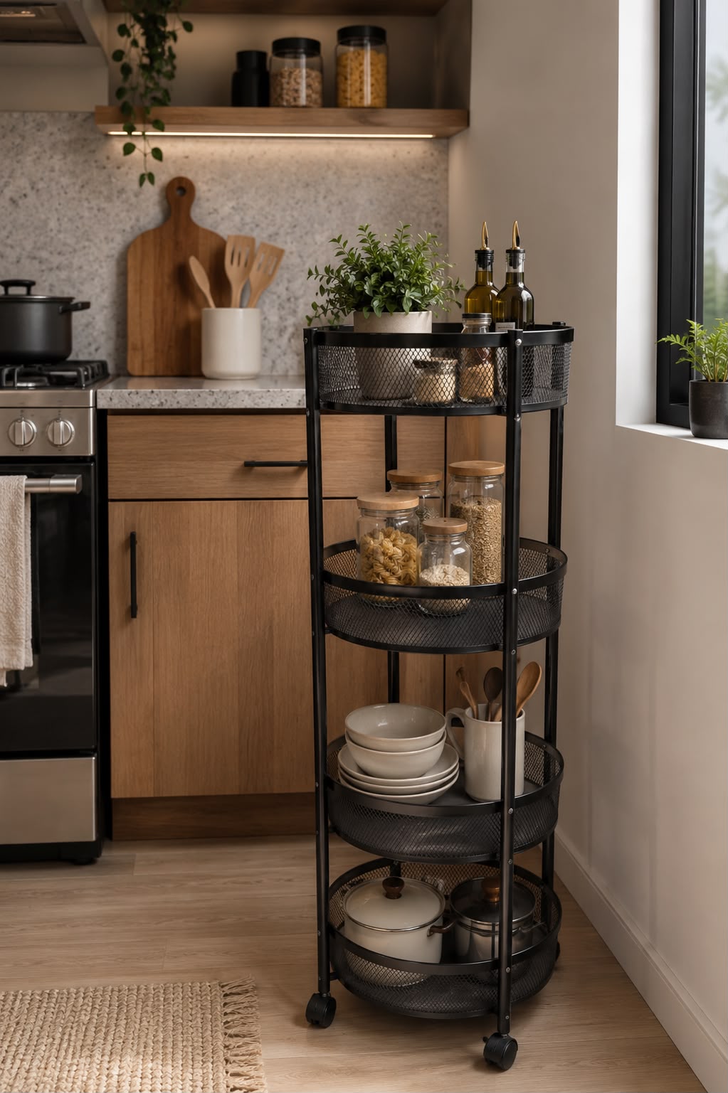 4-Tier Rolling Storage Trolley