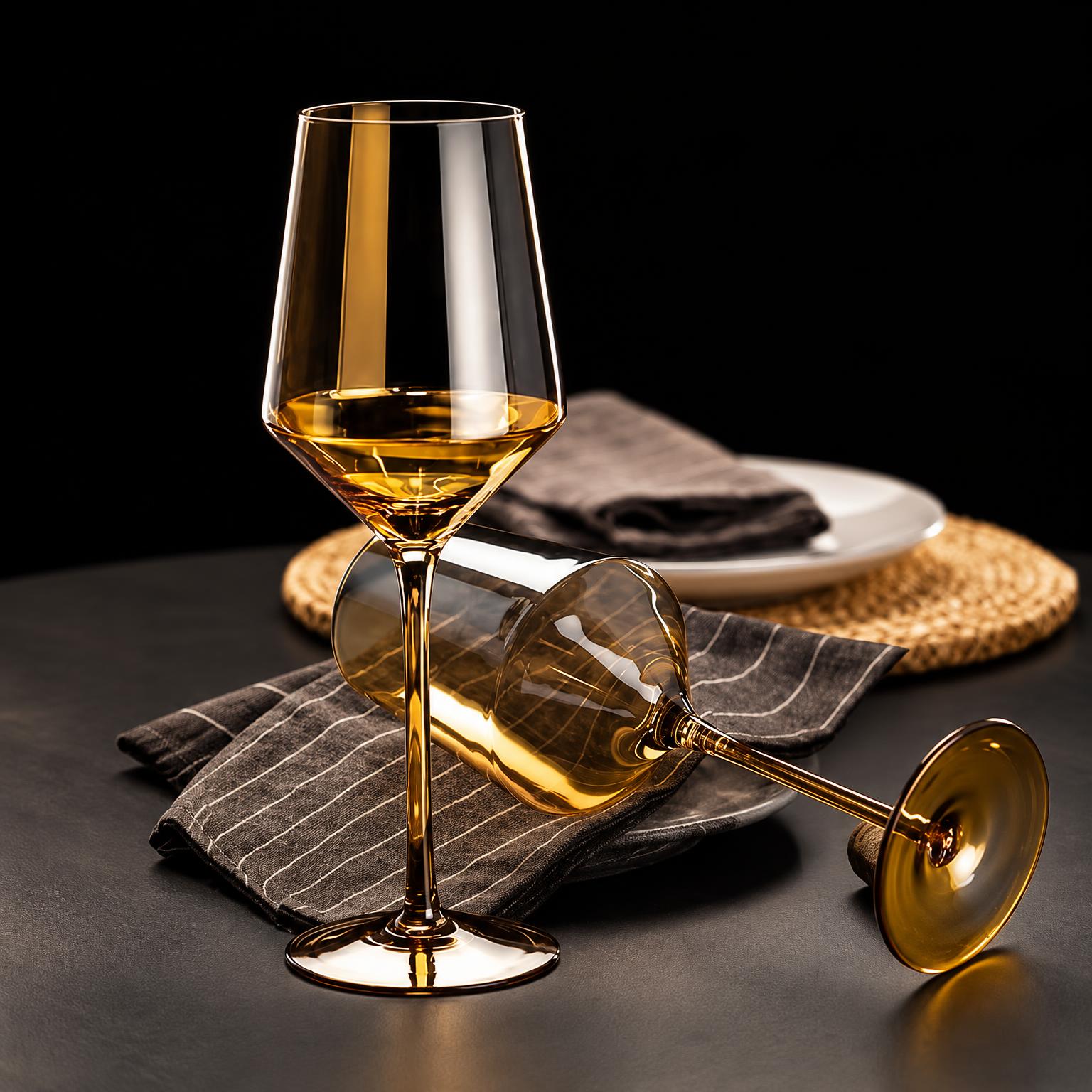 Amber Crystal Wine Glasses