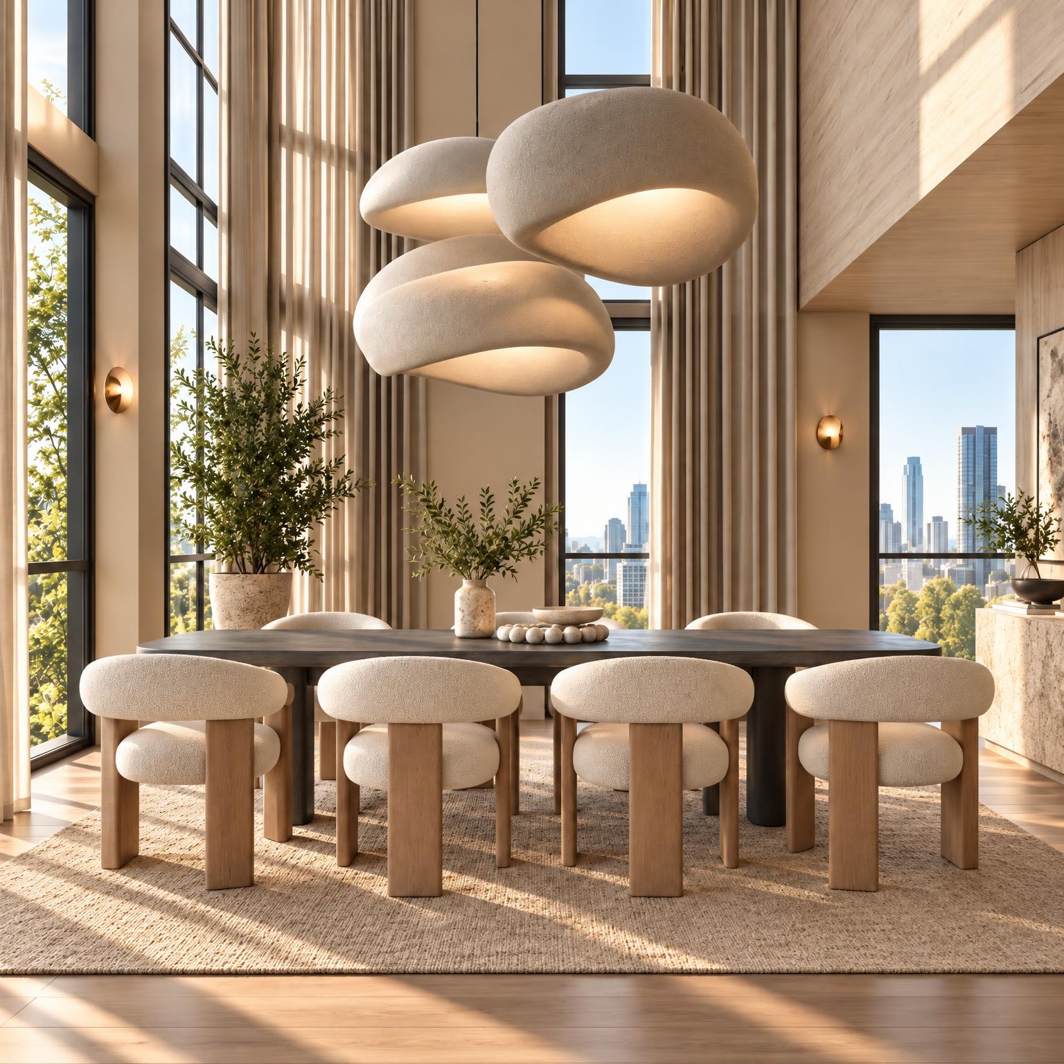 Bouclé Barrel Dining Chair