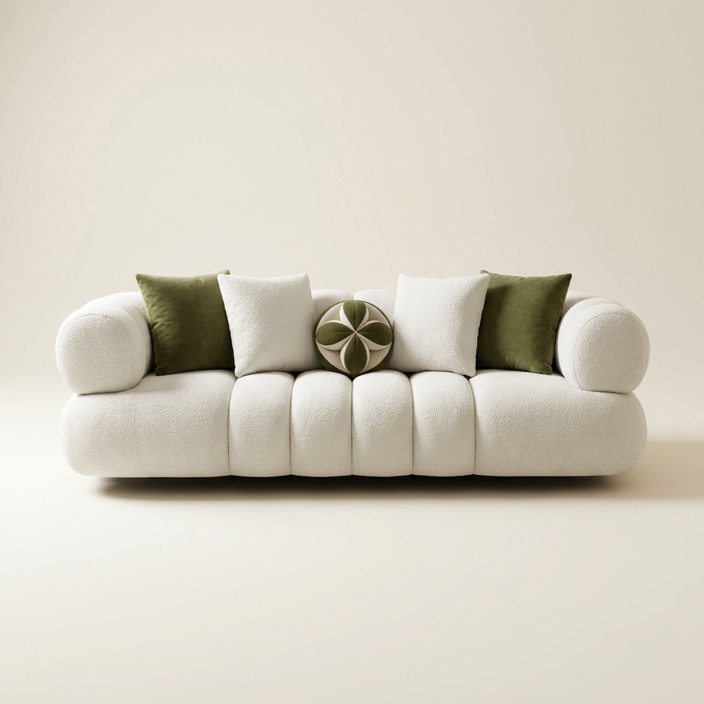 Bubble Bouclé Sofa — White