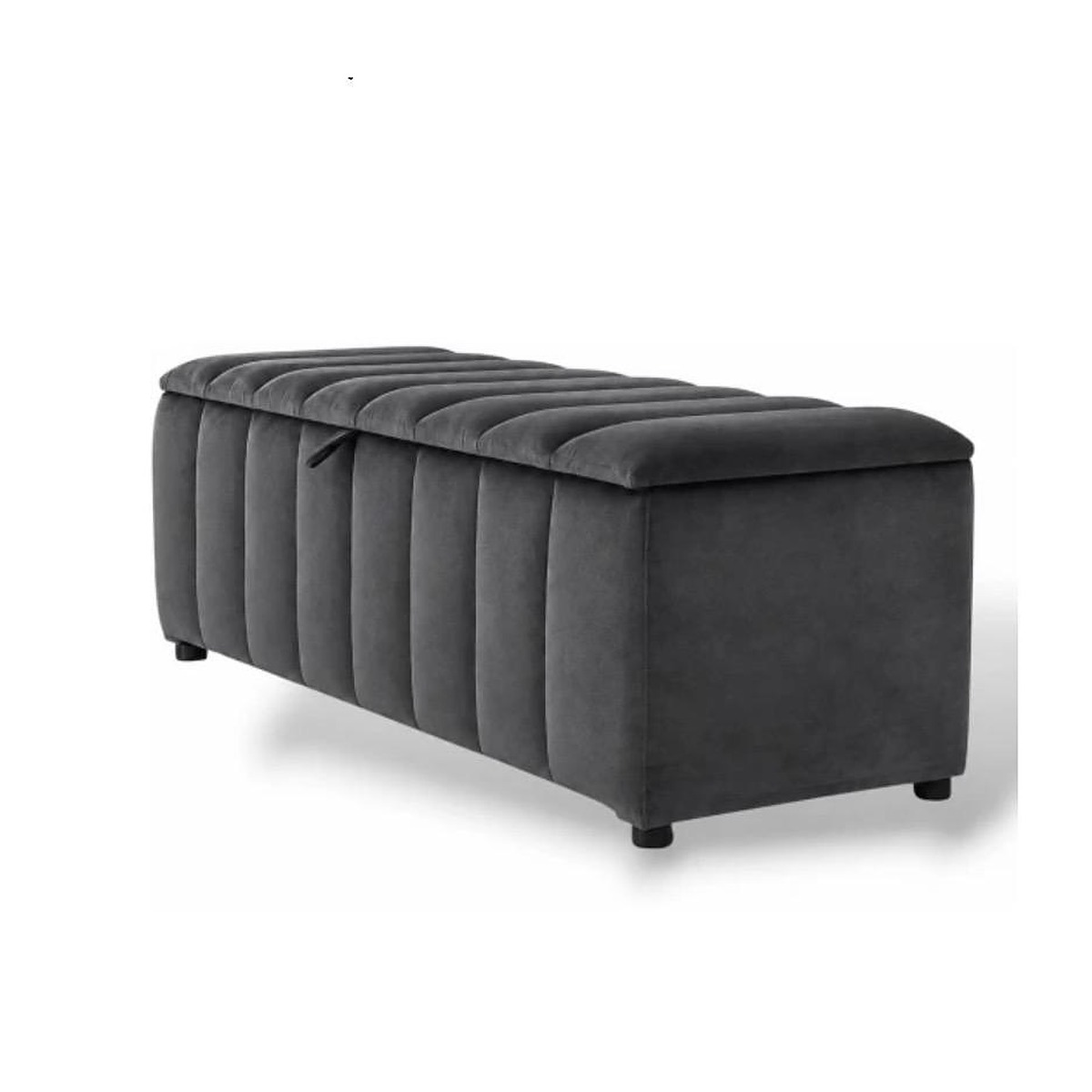 Channel Storage Ottoman — Grey