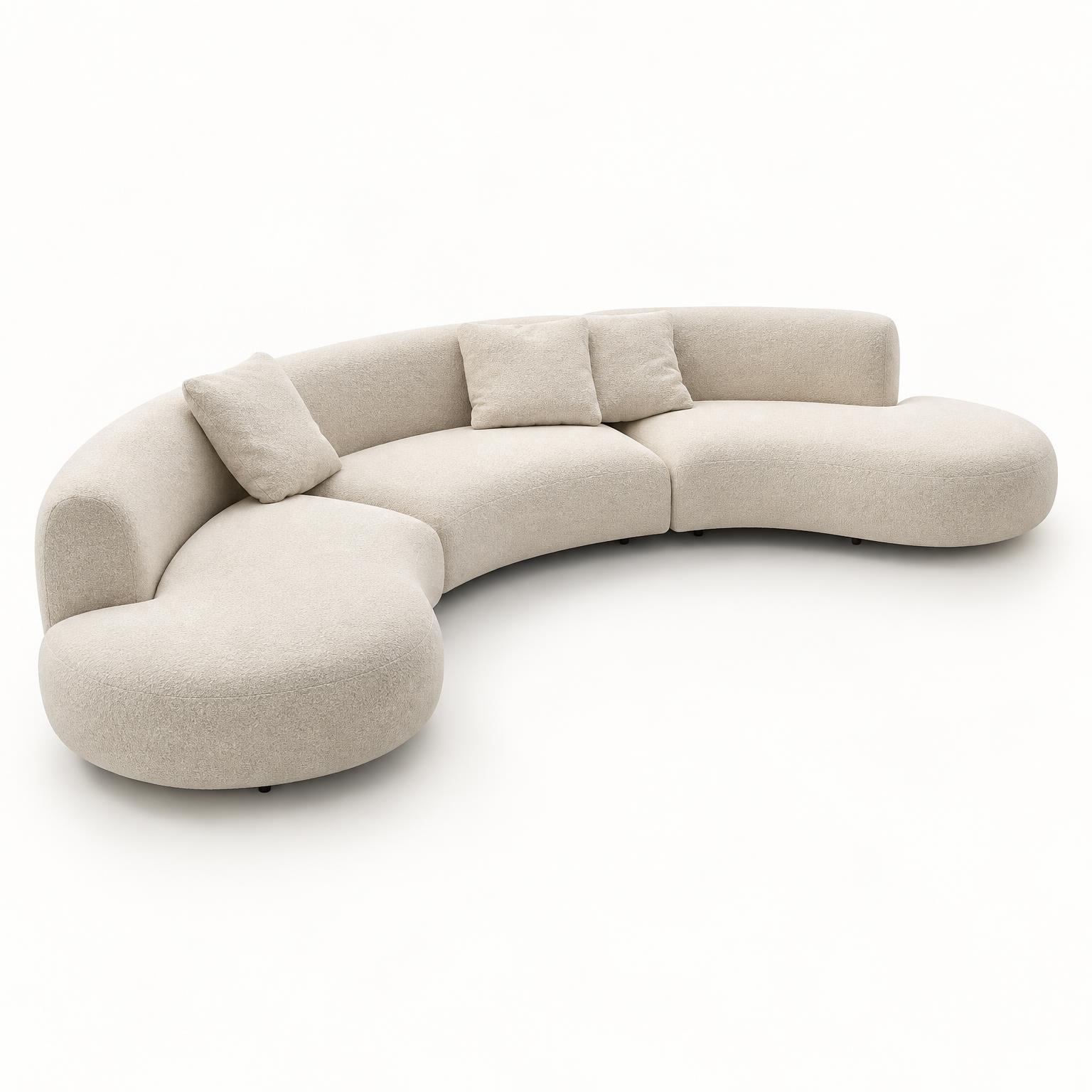 Curved Crescent Sofa — Ivory