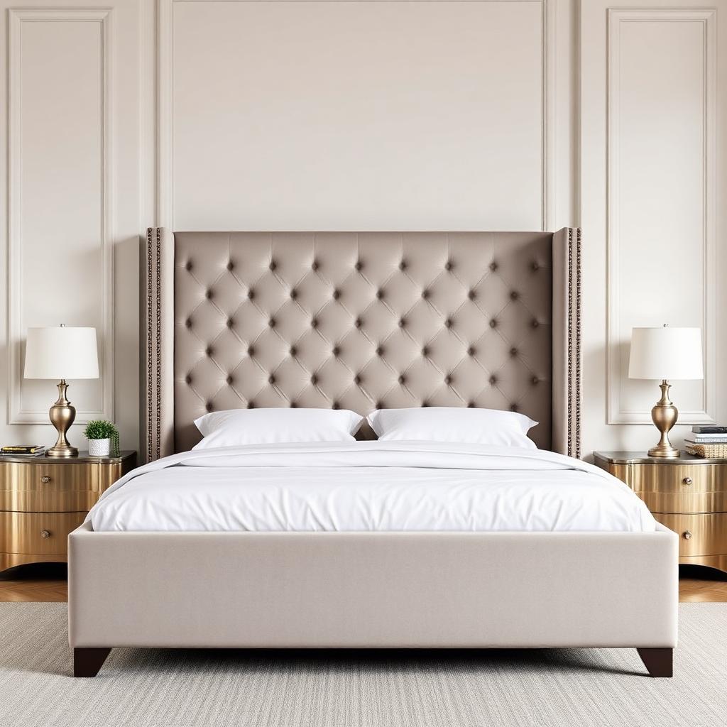 Diamond Design Sleigh Bed