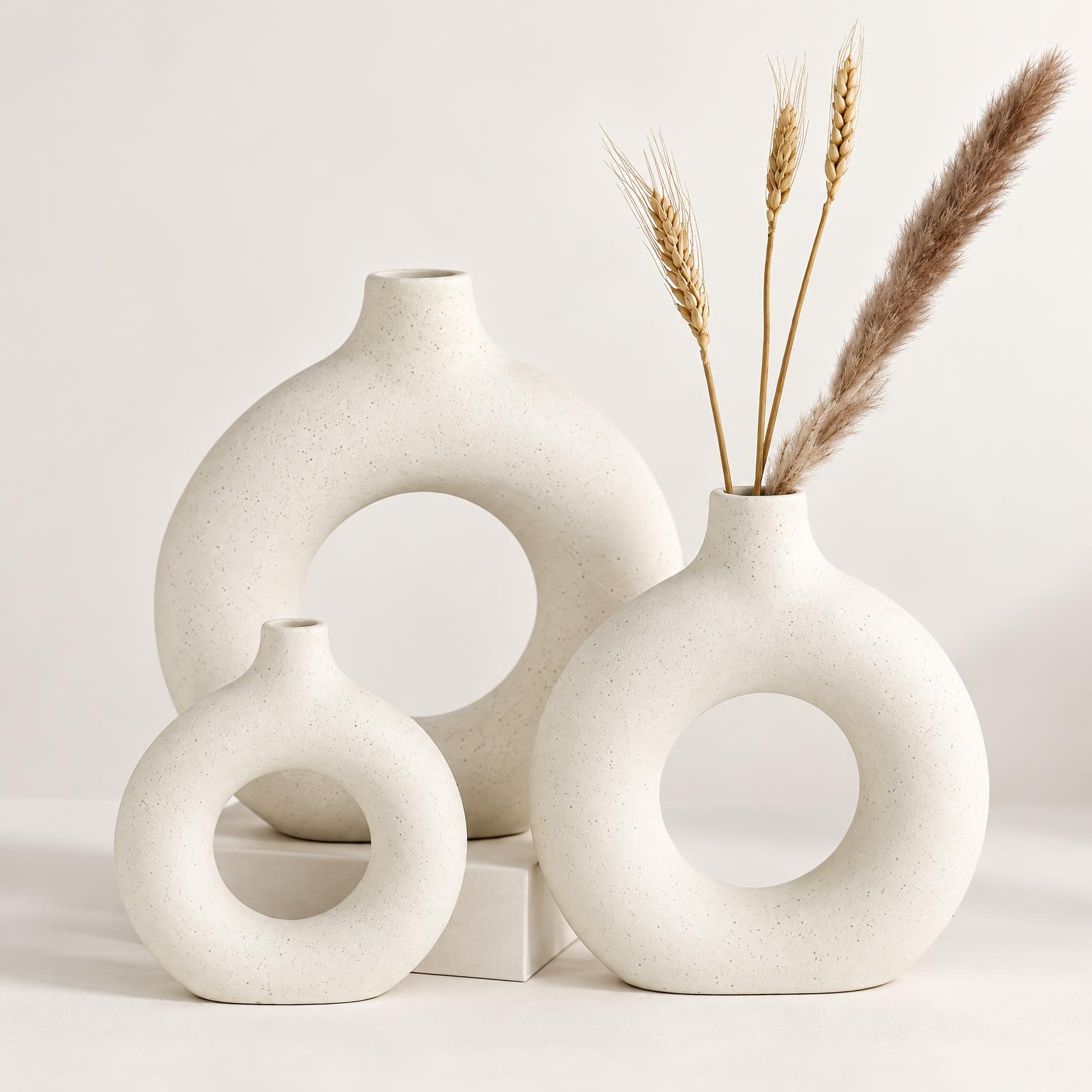 Nordic Donut Ceramic Vases