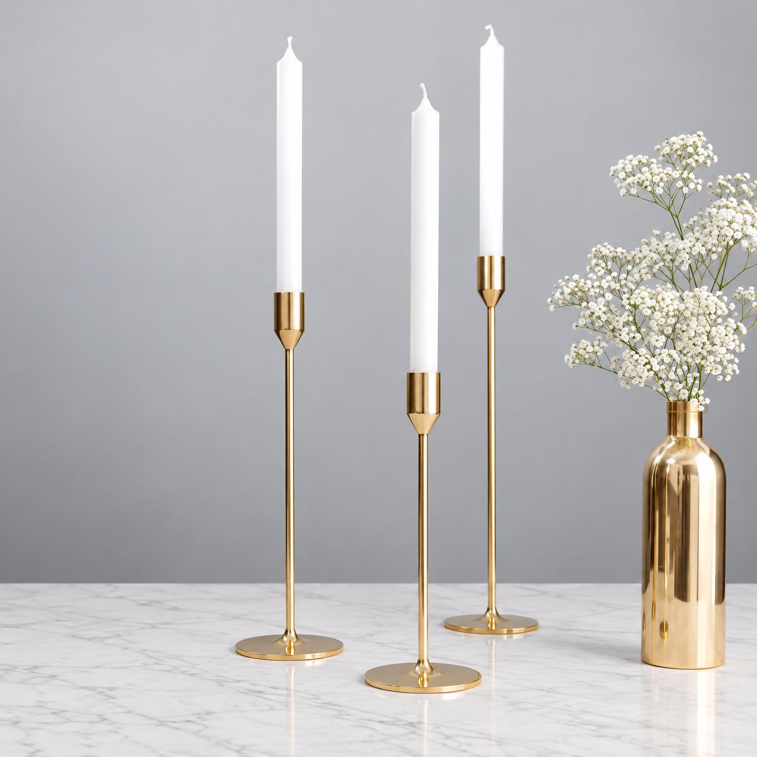 Gold Taper Candlestick Holders