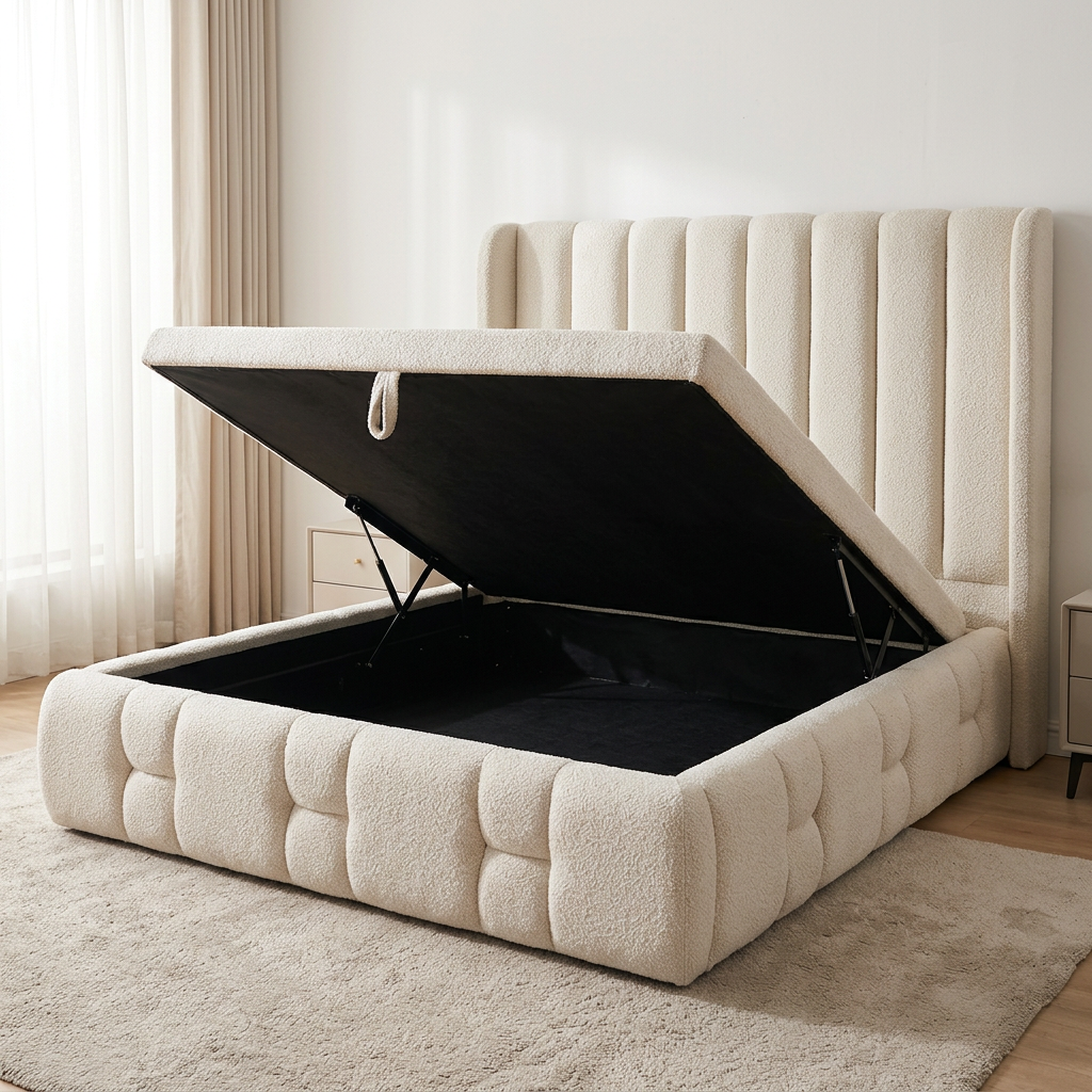 Queen Upholstered Storage Bed