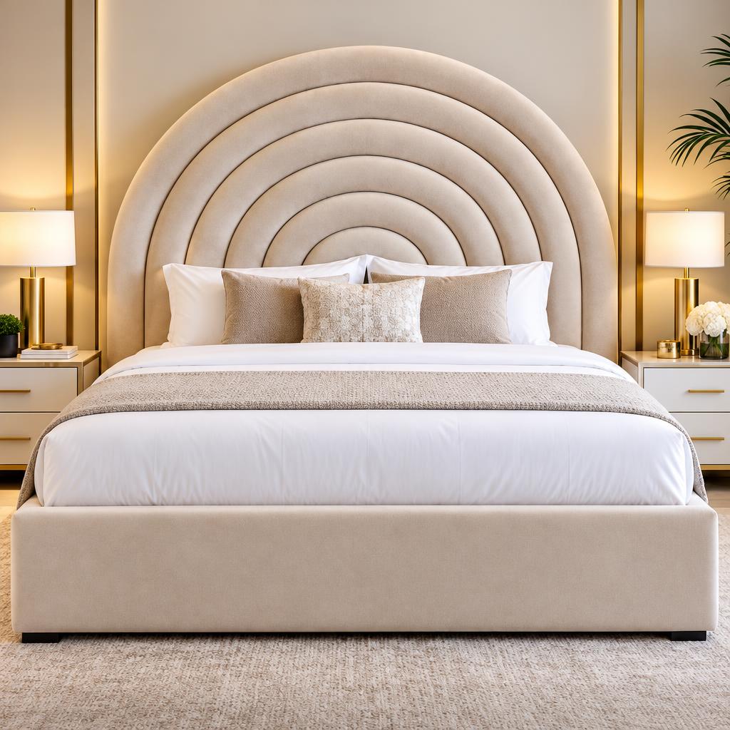 Rainbow Arch Bed — Cream