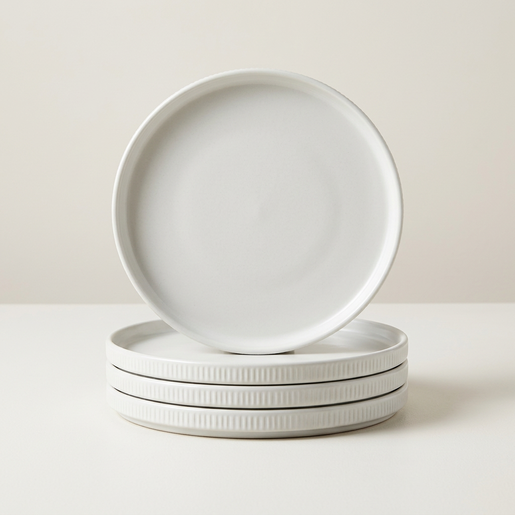 Ribbed Dinner Plates — Set of 5