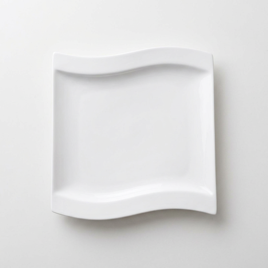 White Wave Square Dinnerware