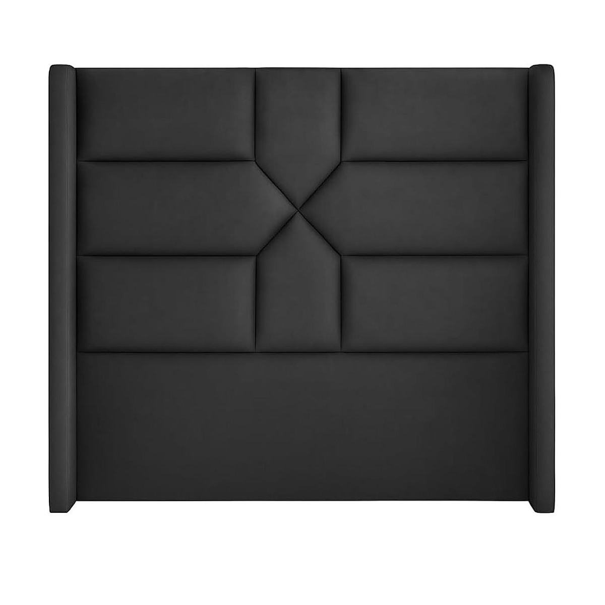 Star Panel Wingback Headboard — Black